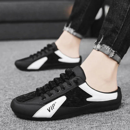 Moda metade chinelos planos sapatos casuais para homens clássico verão chinelos homem apartamentos concisos tênis masculinos deslizamento-em chinelos masculinos