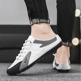 Moda metade chinelos planos sapatos casuais para homens clássico verão chinelos homem apartamentos concisos tênis masculinos deslizamento-em chinelos masculinos