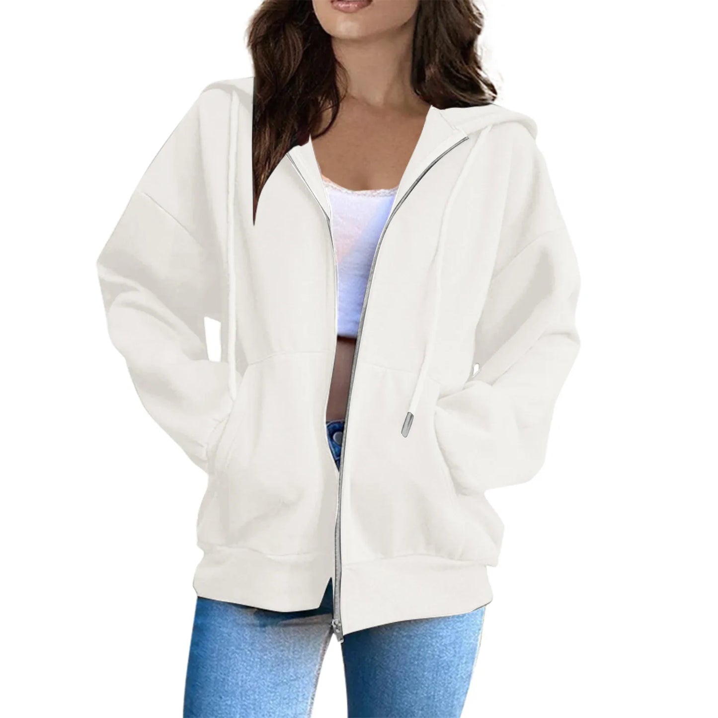 2024 New Women's Warm Hoodie, Zipper Hood, Versatile Clothing, Casual Fashion 