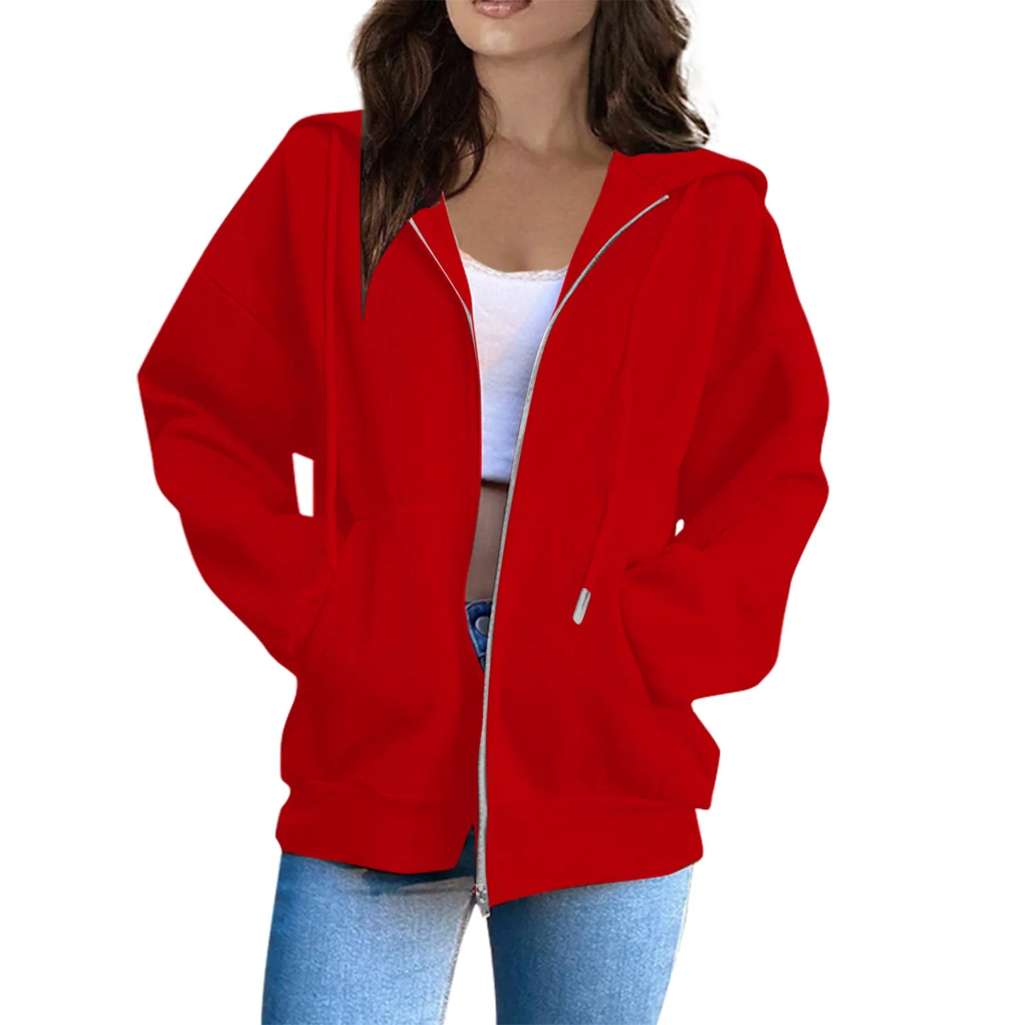 2024 New Women's Warm Hoodie, Zipper Hood, Versatile Clothing, Casual Fashion 