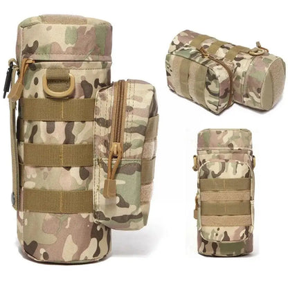 Molle Water Bottle Holder Bag, Hydration Carrier, Kettle Pouch with Strap, Fits up to 32oz, Fit for Hiking, Fishing 