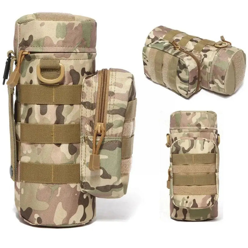 Molle Water Bottle Holder Bag, Transportador de hidratação, Bolsa de chaleira com alça, cabe até 32 oz, apto para caminhadas, pesca