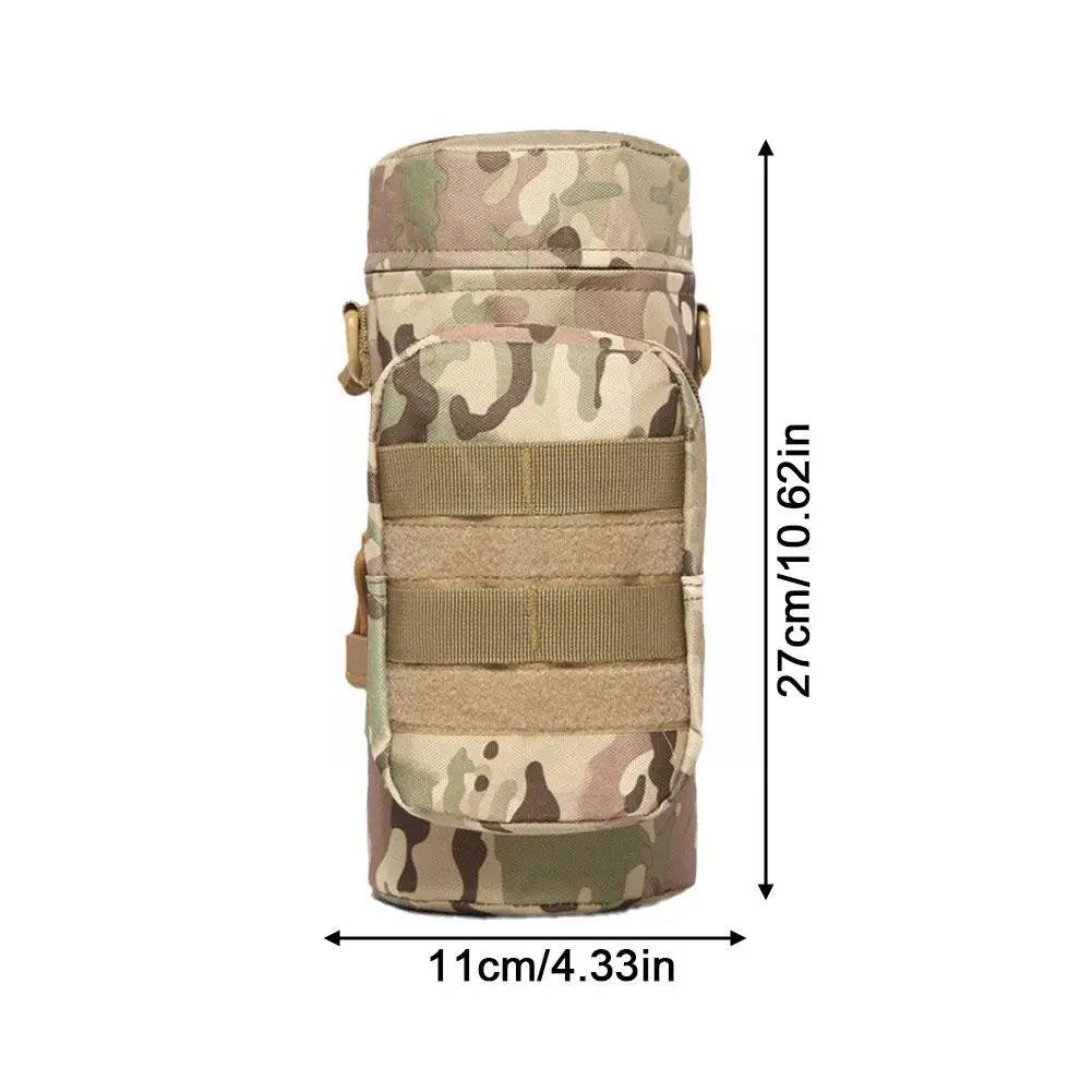 Molle Water Bottle Holder Bag, Hydration Carrier, Kettle Pouch with Strap, Fits up to 32oz, Fit for Hiking, Fishing 