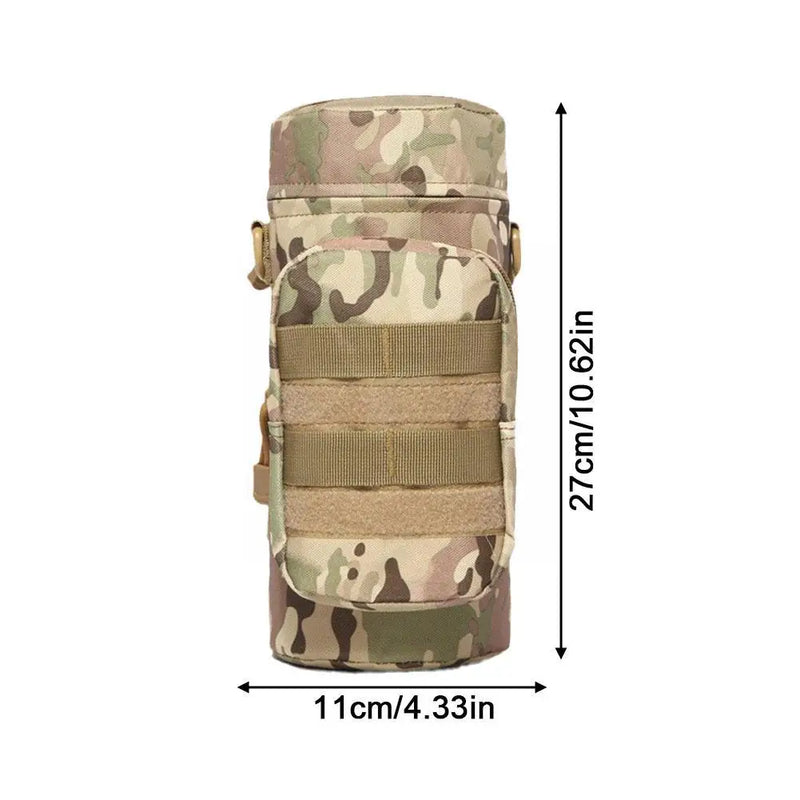 Molle Water Bottle Holder Bag, Transportador de hidratação, Bolsa de chaleira com alça, cabe até 32 oz, apto para caminhadas, pesca