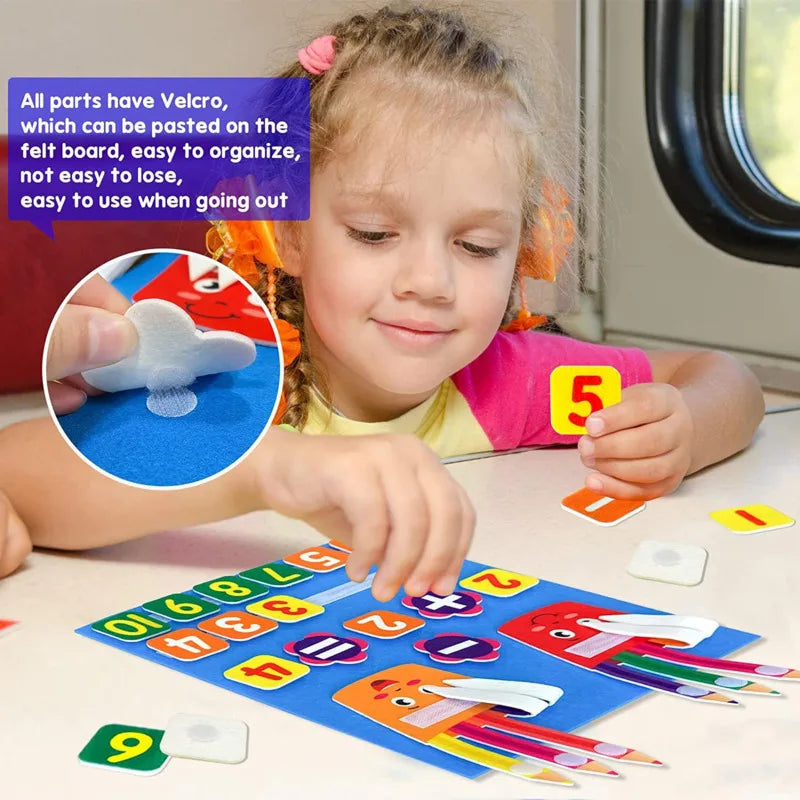 Montessori Busy Board Finger Number, Math Toy, Counting Early Cognitive Learning, Educational Toys for Kids, Intelligence Develop 