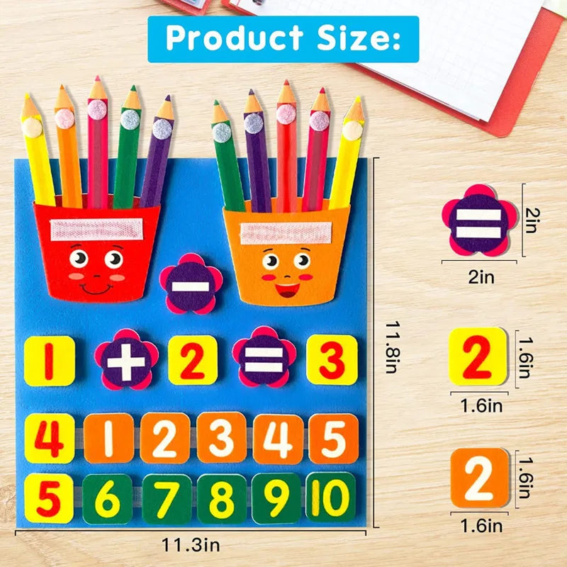 Montessori Busy Board Finger Number, Math Toy, Counting Early Cognitive Learning, Educational Toys for Kids, Intelligence Develop 