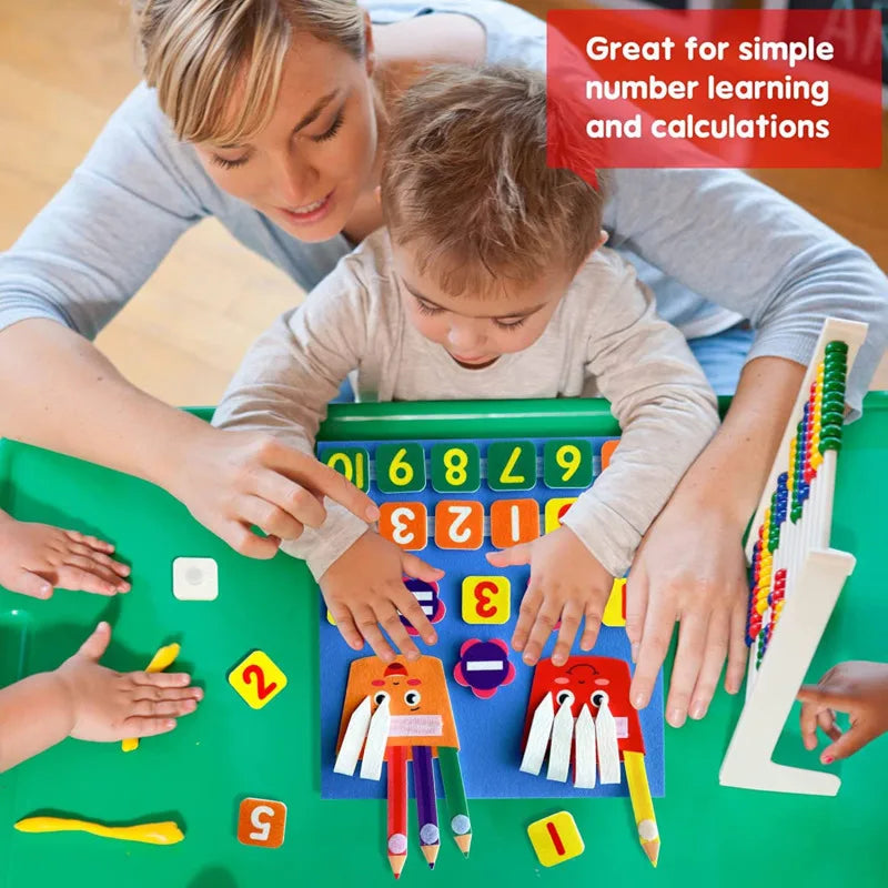 Montessori Busy Board Finger Number, Brinquedo Matemático, Contando Aprendizagem Cognitiva Precoce, Brinquedos Educativos para Crianças, Inteligência Desenvolver