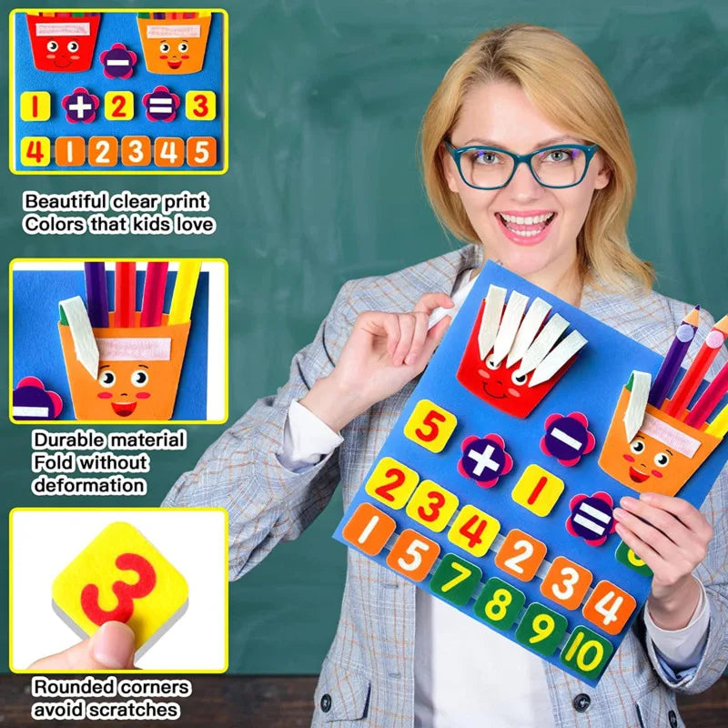 Montessori Busy Board Finger Number, Math Toy, Counting Early Cognitive Learning, Educational Toys for Kids, Intelligence Develop 
