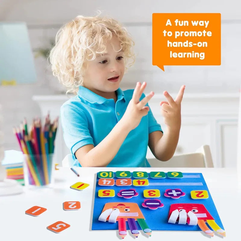 Montessori Busy Board Finger Number, Math Toy, Counting Early Cognitive Learning, Educational Toys for Kids, Intelligence Develop 