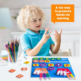 Montessori Busy Board Finger Number, Math Toy, Counting Early Cognitive Learning, Educational Toys for Kids, Intelligence Develop 