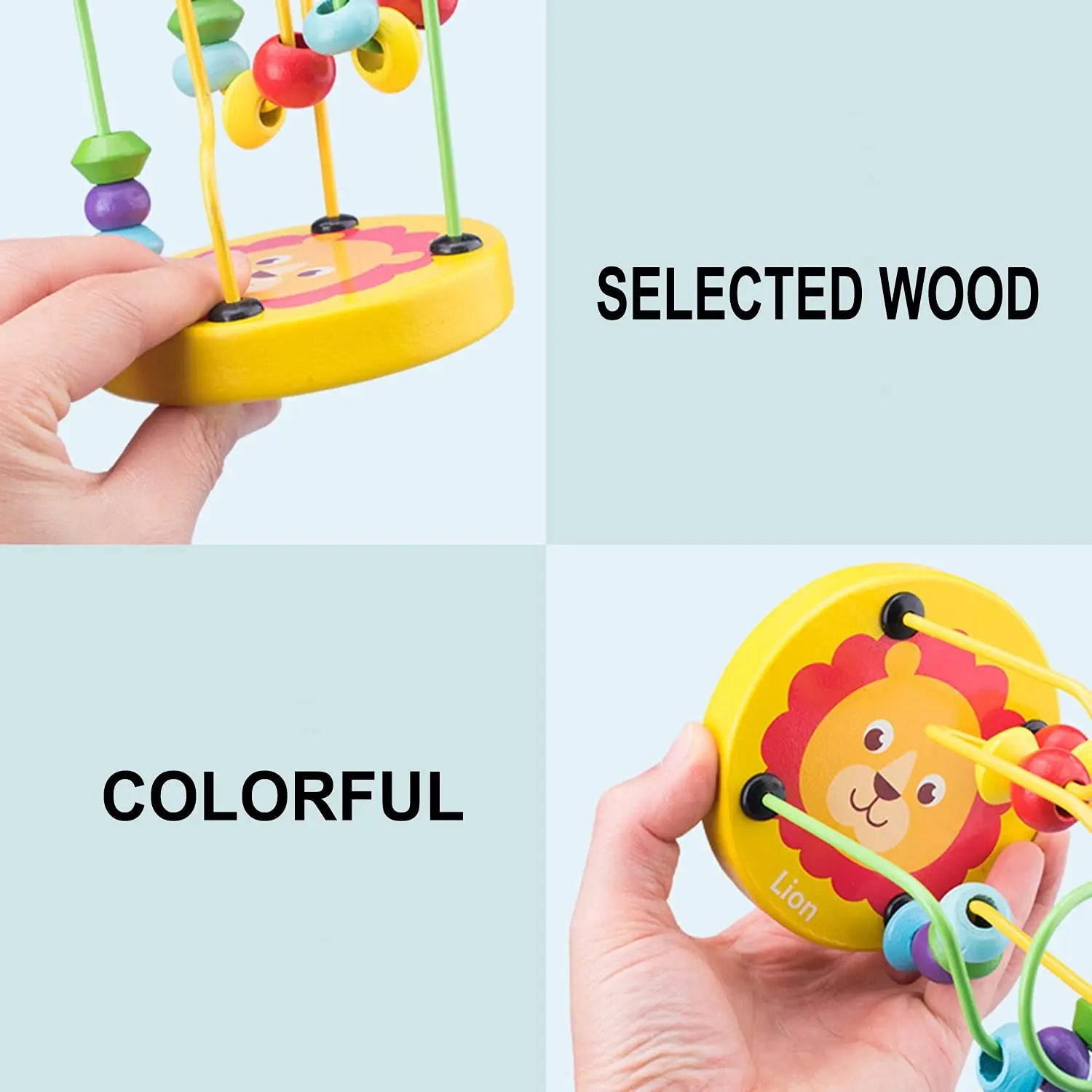 Juguete educativo de matemáticas Montessori para niños, juguetes de madera, círculos de cuentas, laberinto de alambre, rompecabezas de madera 