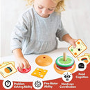 Montessori Wooden Burger Stacking Toys para criança, aprendizado pré-escolar, brinquedos educativos, habilidade motora fina, presente de cozinha para crianças