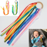 Montessori estilo brinquedo sensorial para recém-nascidos, anel de fita de bebê não tóxico, reconhecimento de cores, desenvolver brinquedo sensorial, livre de BPA