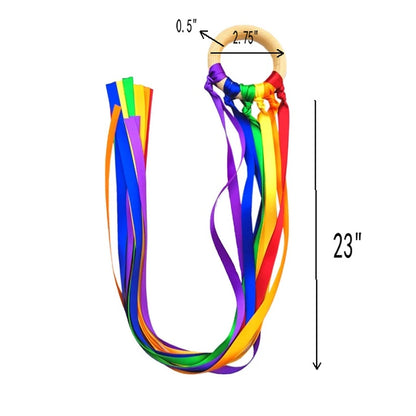 Montessori Style Sensory Toy for Newborns, Non-Toxic Baby Ribbon Ring, Color Recognition, Develop Sensory Toy, BPA Free 
