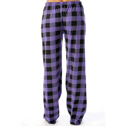 Women Christmas Pajama Pants Autumn Winter Red Black Plaid Printed Straight Trousers Casual Pants Streetwear Clothes 