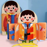 Multi-Layer Wooden Busy Board for Toddlers, Montessori Early Education Games, Toddlers Quiet Books, Sensory Toy, Practice Dressing 