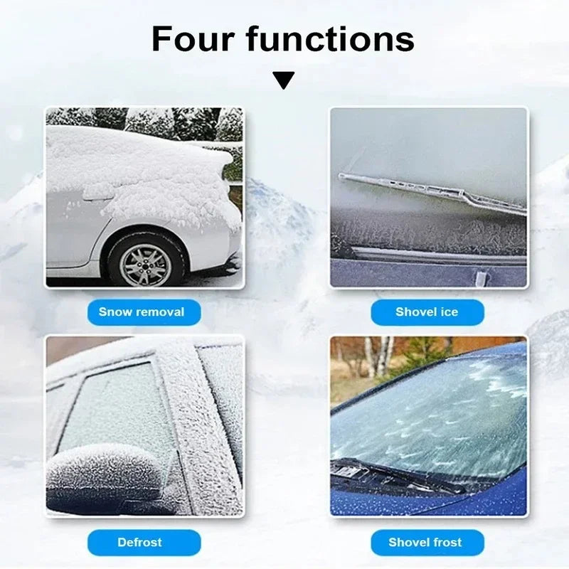 Pala de nieve multifunción para coche, desgelificante de parabrisas, raspador de hielo, herramientas para quitar nieve en vidrios, accesorios para automóviles, invierno, 2 piezas 