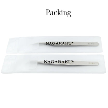 Pinzas para extensiones de pestañas NAGARAKU, maquillaje profesional, pinzas clásicas de volumen preciso, pinzas de maquillaje de acero inoxidable 