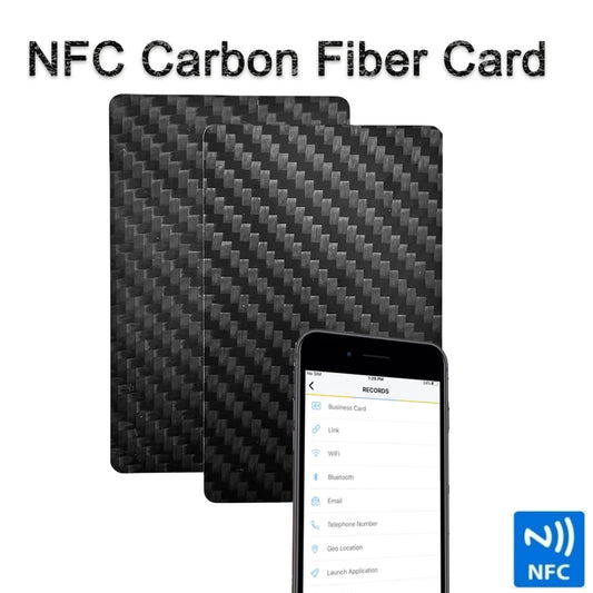 NFC Carbon Fiber Cartão de Visita, Smart Name Card, Social Recognition Card, Leitura rápida, Ntag 215, Digital, 5pcs