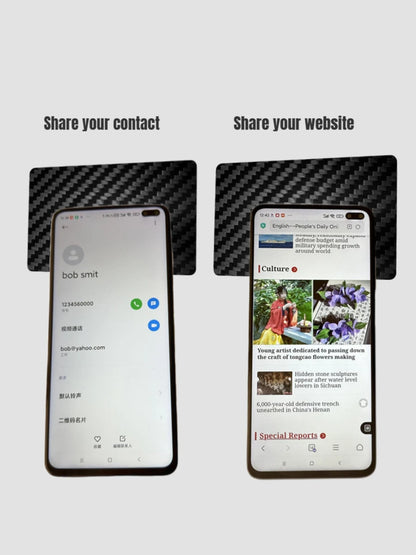 NFC Carbon Fiber Smart Card, NFC Business Card, Leitura rápida Ntag 215, Cartão NFC em branco, Cartão de visita digital, Partilha social, 1 peça