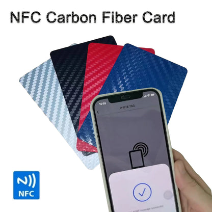 NFC Carbon Fiber Smart Card, NFC Business Card, Leitura rápida Ntag 215, Cartão NFC em branco, Cartão de visita digital, Partilha social, 1 peça