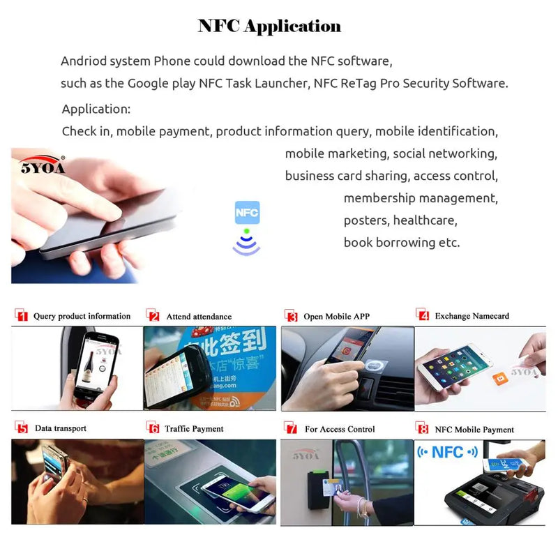 NFC Card Tag can written by Tagmo, works with Switch, available for all NFC mobile phones, 5YOA, NTAG215, 10PCs 