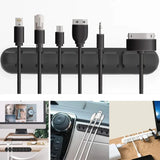 NONGAMI-Silicone USB Cable Organizer, Cable Winder, Desktop, Tidy Management Clips, Suporte para Mouse, Headphone, Wire Organizer