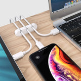 NONGAMI-Silicone USB Cable Organizer, Cable Winder, Desktop, Tidy Management Clips, Suporte para Mouse, Headphone, Wire Organizer