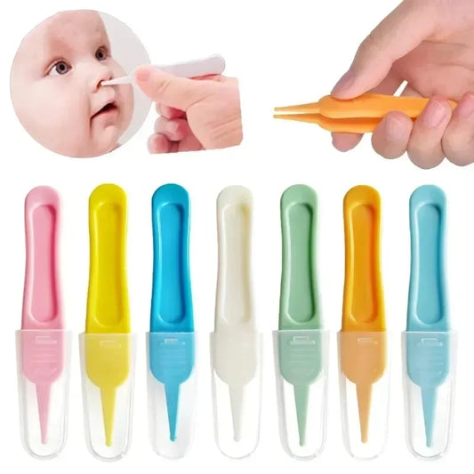 Nariz e umbigo do bebê pinça de limpeza, cuidados seguros, grampo redondo cabeça, nariz de ouvido infantil, limpador nasal clip, pinças limpas ferramentas, crianças, 1pc