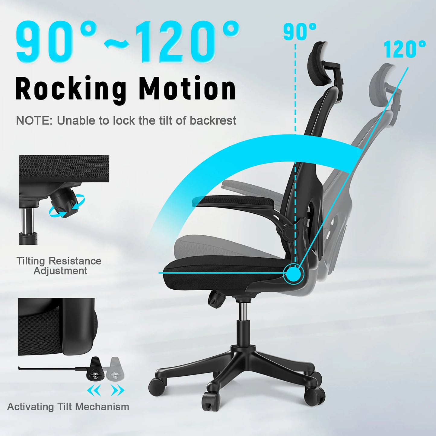 Naspaluro Computer Chair Home Office Chair Reclining Lift Swivel Chair Student Dormitory Gaming Seat Ergonomic Backrest 