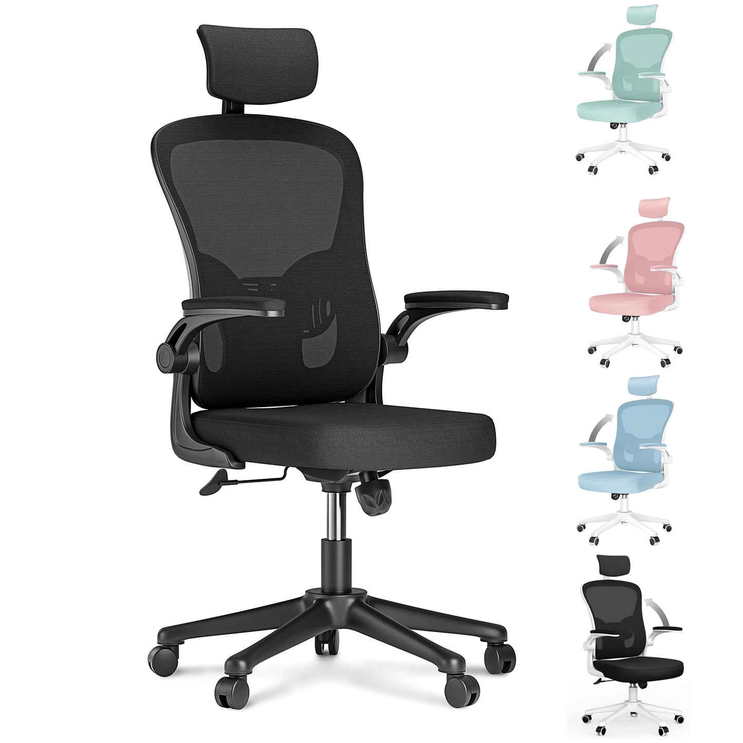 Naspaluro Computer Chair Home Office Chair Reclining Lift Swivel Chair Student Dormitory Gaming Seat Ergonomic Backrest 