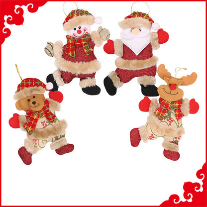 Natal Enfeites Presente, Papai Noel, Boneco de Neve, Brinquedo Árvore, Doll Hang Decorações, 4Pcs