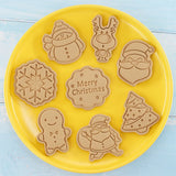 Natal Papai Noel Plastic Cookie Press, Molde De Biscoito, Cookie Stamp, Confeitaria Cozimento De Cozinha, Ferramentas De Pastelaria, 8 Pcs