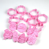 Natal Papai Noel Plastic Cookie Press, Molde De Biscoito, Cookie Stamp, Confeitaria Cozimento De Cozinha, Ferramentas De Pastelaria, 8 Pcs