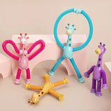 Juguetes navideños con ventosa para niños, tubos de pop, antiestrés, jirafa telescópica, juguete educativo Montessori, regalo para niños 