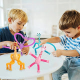 Juguetes navideños con ventosa para niños, tubos de pop, antiestrés, jirafa telescópica, juguete educativo Montessori, regalo para niños 