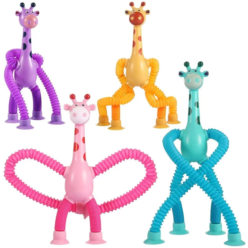 Juguetes navideños con ventosa para niños, tubos de pop, antiestrés, jirafa telescópica, juguete educativo Montessori, regalo para niños 