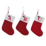 Calcetines navideños tejidos con el alfabeto, adornos para el árbol, decoración del hogar, Navidad, Año Nuevo, regalo de Navidad, 2025, 2024 