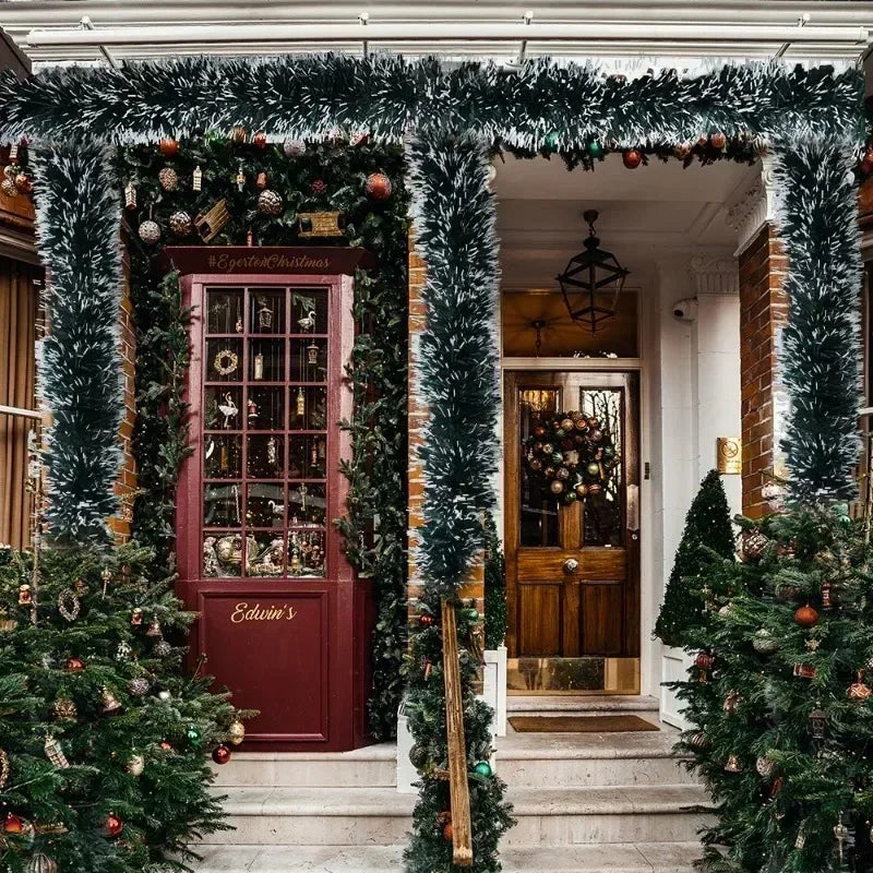 Natal verde cana fitas guirlanda diy enfeites de árvore de natal fitas de cana verde grinalda pendurado pendente decoração de festa em casa