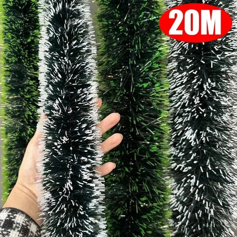 Christmas Green Cane Ribbons Garland DIY Christmas Tree Ornaments Green Cane Ribbons Wreath Hanging Pendant Home Party Decoration 