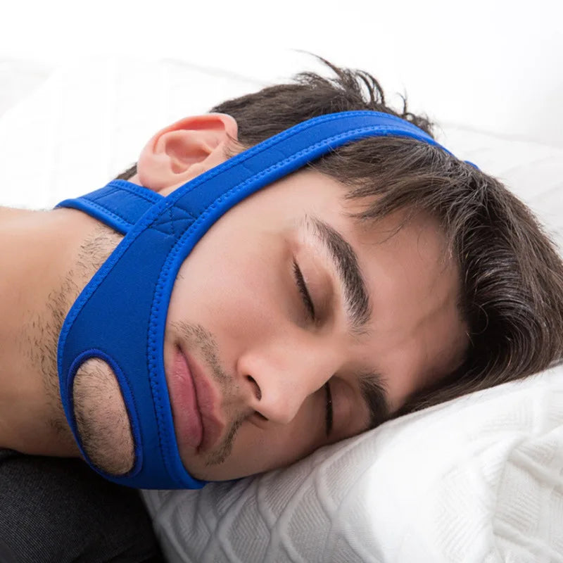 Cinturón de neopreno antirronquidos para la barbilla, solución antiapnea para la mandíbula, soporte para dormir, herramienta ajustable para el cuidado del sueño, nuevo 