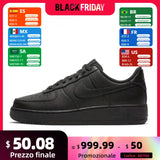 Zapatillas de skate Nike Air Force 1 Low Retro para hombre y mujer, clásicas, negras, informales, cómodas, AF1 