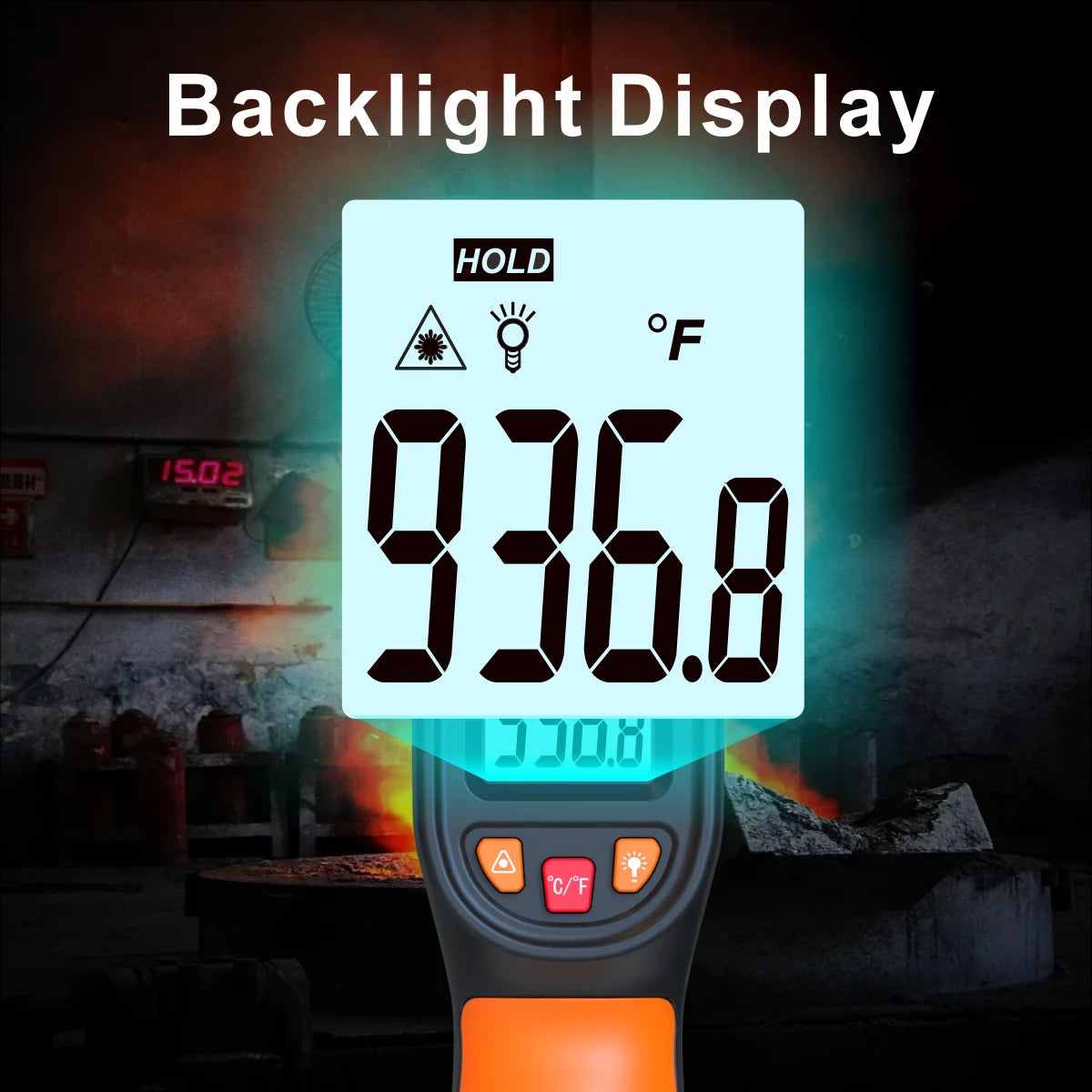 Termómetro infrarrojo portátil NJTY T600 para comprobar la temperatura de cocción, horno de pizza, parrilla y motor. Lectura láser de la temperatura superficial. 