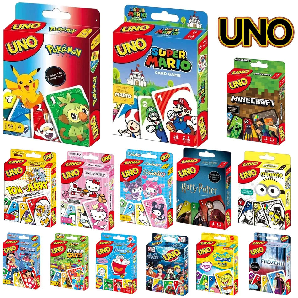 New UNO Interstellar Baby Harry Potter Pokemon Minecraft Matching uno Card Game Multiplayer Funny Family Friends Party Boardgame 