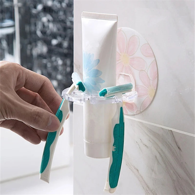 New Style Creative Plastic Toothbrush Holder Toothpaste Storage Rack Toothbrush Dispenser Storage Rack Bathroom Accessory Tool 