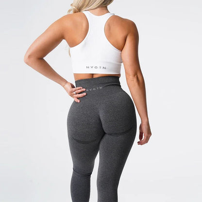 Nvgtn salpicado sem costura elastano leggings mulheres calças de treino macio roupas de fitness calças de yoga cintura alta ginásio wear