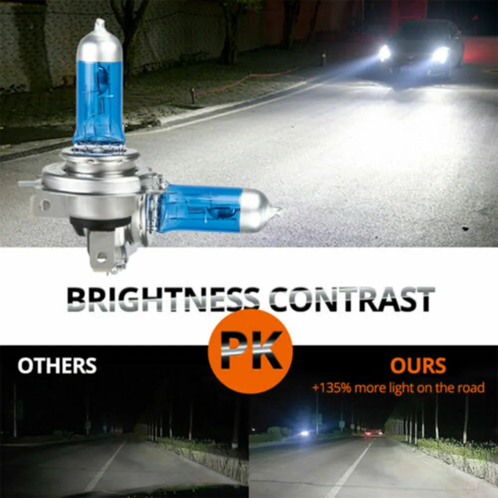 O xênon guardou o bulbo branco super do farol do olhar do efeito, lâmpada do halogênio, auto bulbo dianteiro da névoa do farol, 12V, 100 W, 90W, H7, 4500K, 4 PCes