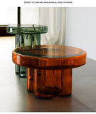 Artistic Glass Coffee Tables, Creative Design End Tables for Living Room , Stylish Accent Tea Table with Various Sizes & Colors