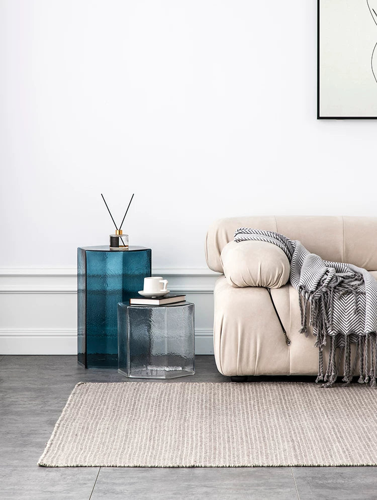 Artistic Glass Coffee Tables, Creative Design End Tables for Living Room , Stylish Accent Tea Table with Various Sizes & Colors