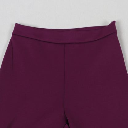CM.YAYA Conjunto de dos piezas de chaqueta de manga larga y pantalón ancho para mujer, con empalme de perlas, para invierno y otoño de 2024